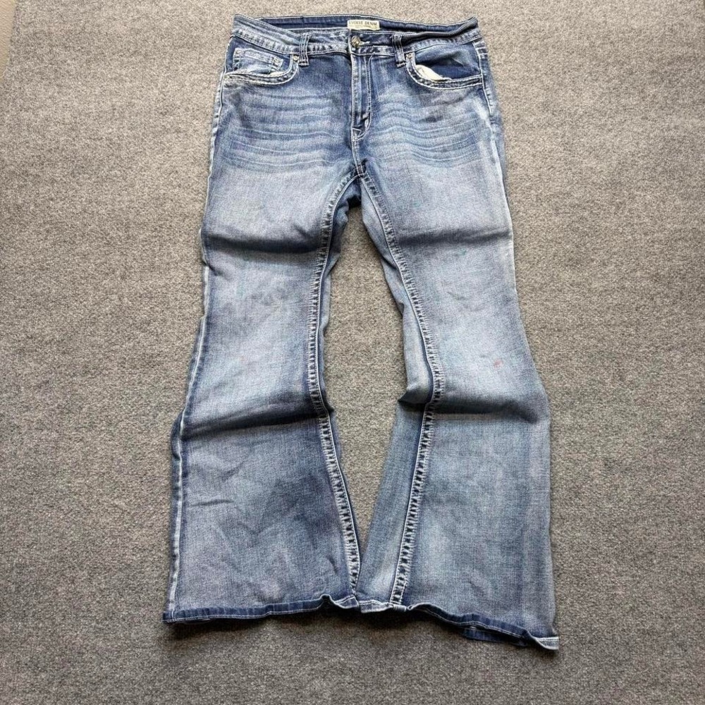 Y2K‎ women's evolve denim New York flare rhinestone jeans size 15